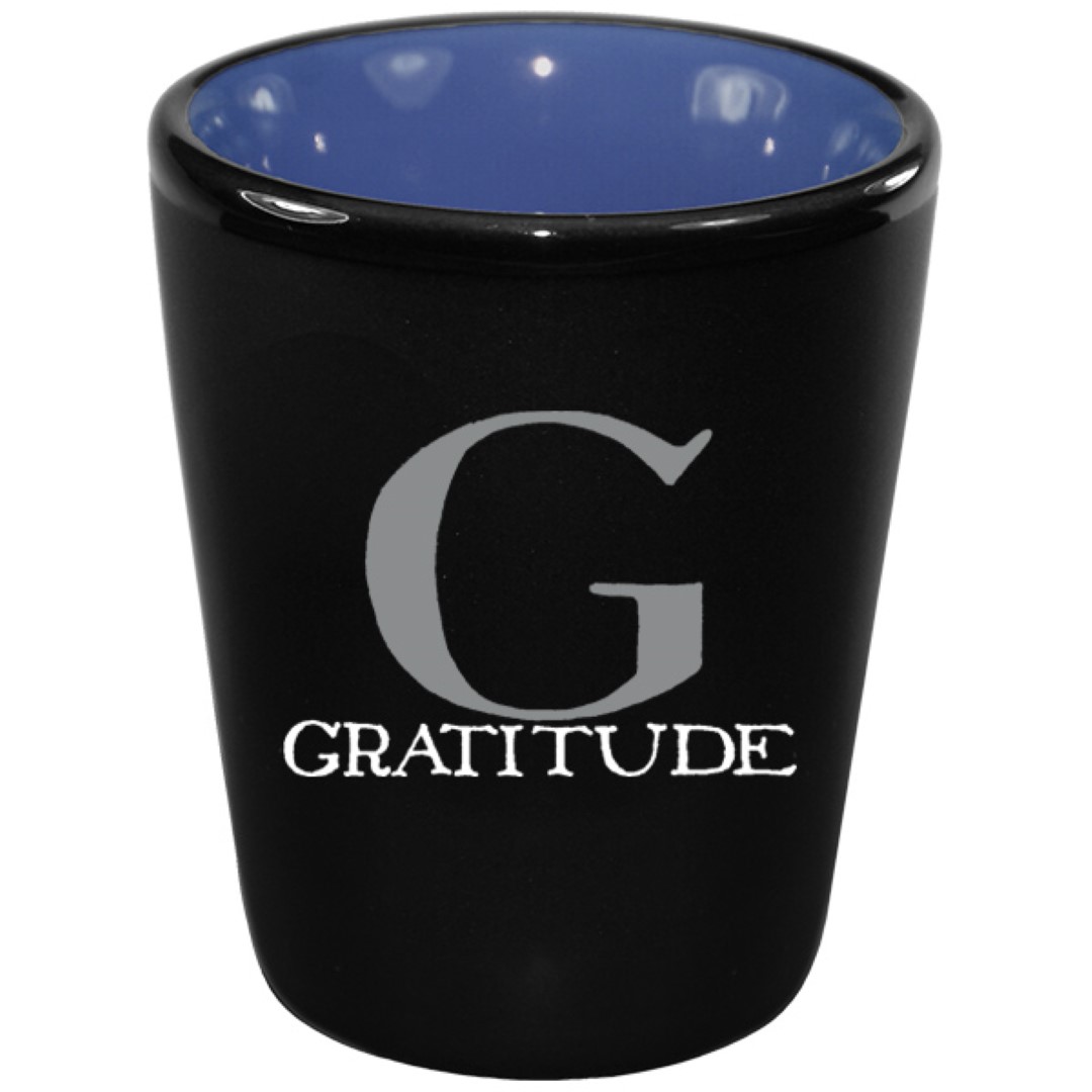 1.5 oz Hilo Blue IN Ceramic Shot - Black Matte OUT