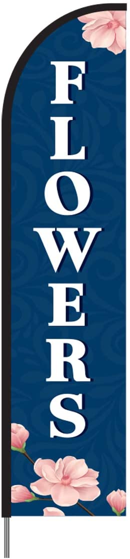 Flowers Shop Feather Flag Kit 15' Feet Feather Flag Sign Outdoor Banner 2