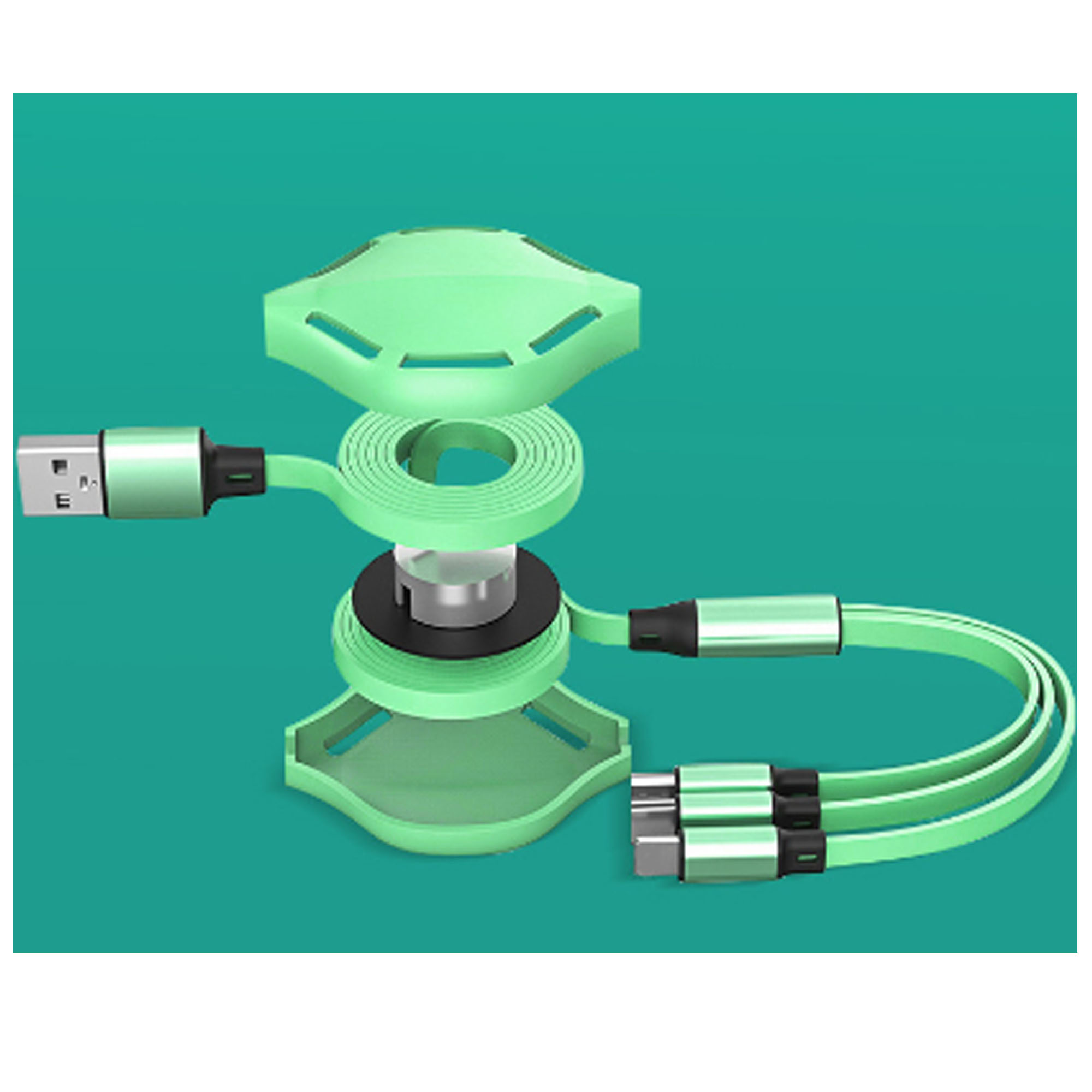 Versatile 3-in-1 Retractable Charging Cable with Multi USB Ports 5