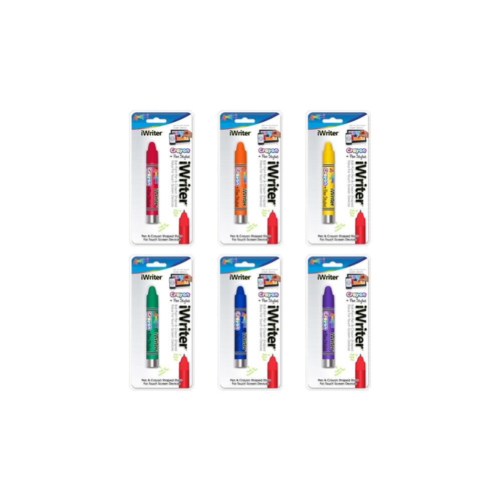 iWriter Crayon-shaped Stylus & Pen - Single Black Ink 6 Color Barrels 2