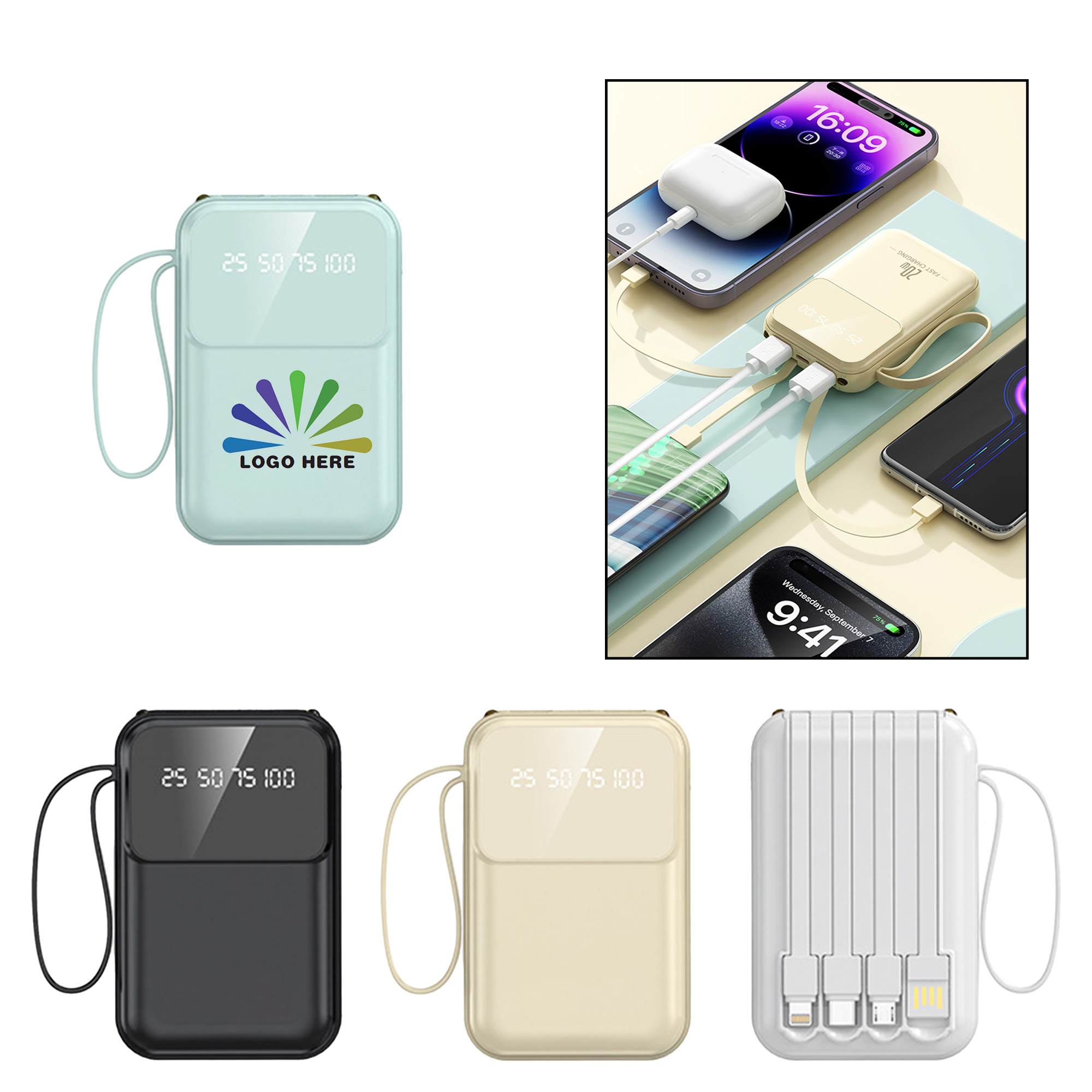 10000mA Four-Wire Fast Charging Portable Battery 5