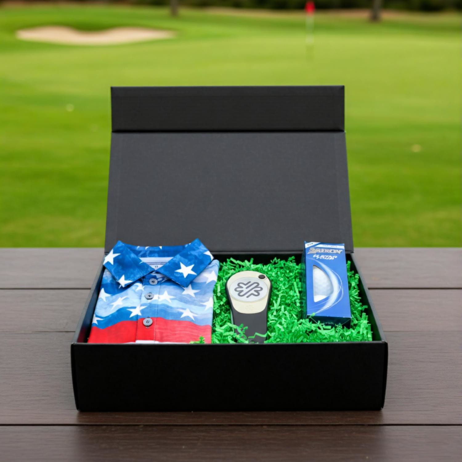 YATTA Golf® Patriot Men's Polo Shirt, Srixon® Golf Balls & Pitchfix® Icon Divot Tool Gift Set 2