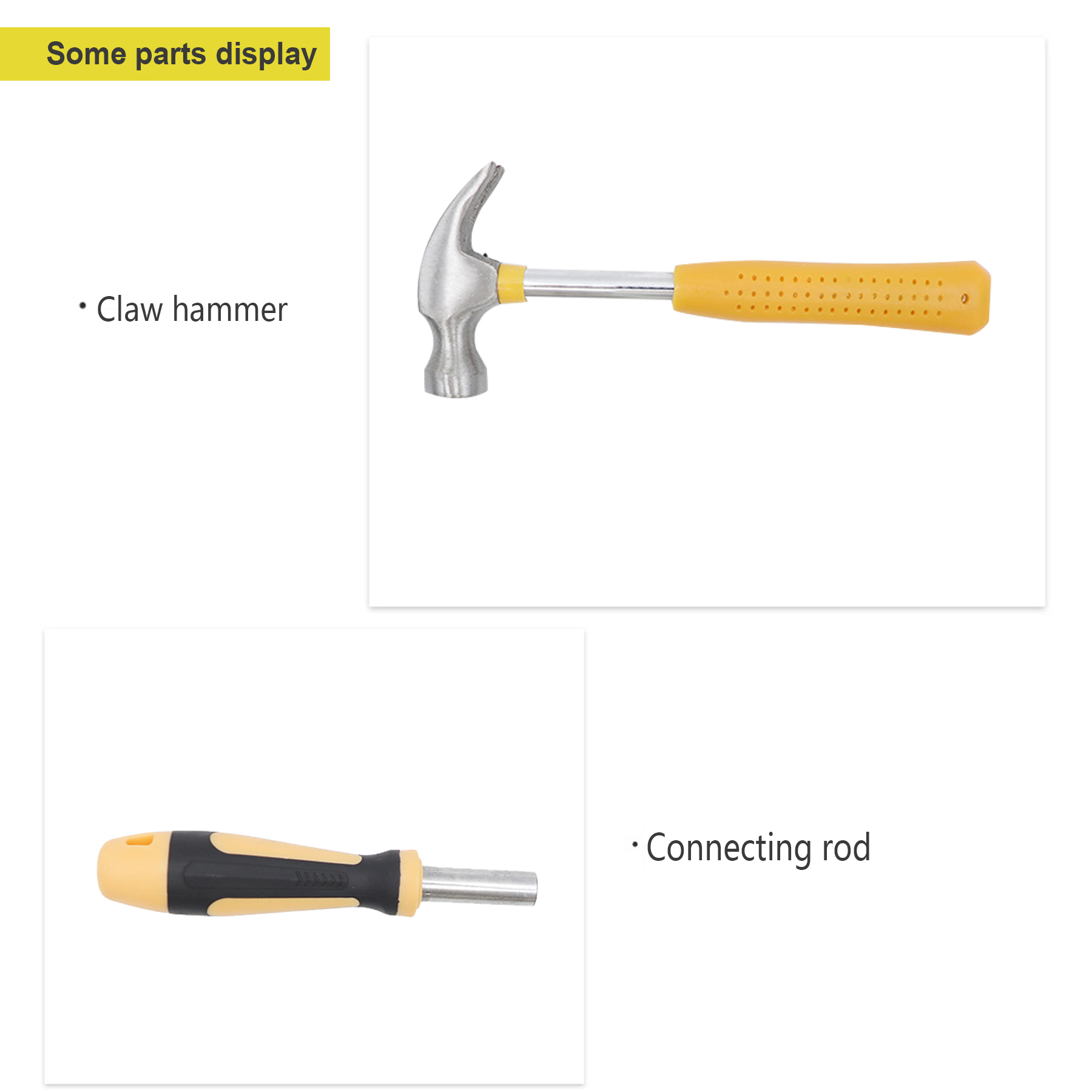 HandyPro 25pc Household Toolbox Set with Hammer, Screwdrivers, and Pliers 6