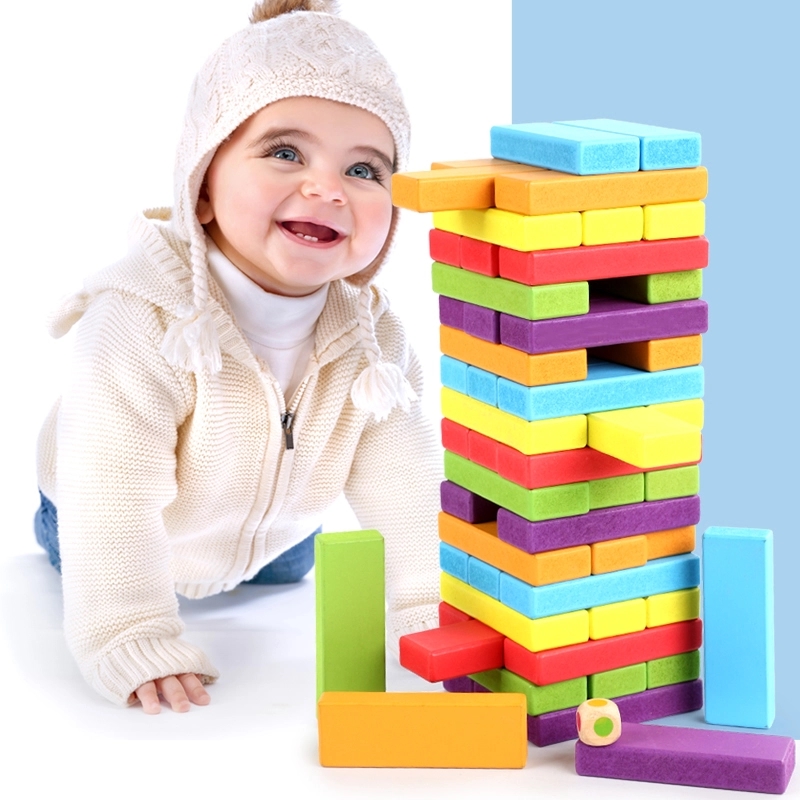 54 PCS Wooden Stacking Block for Children Big Size 1