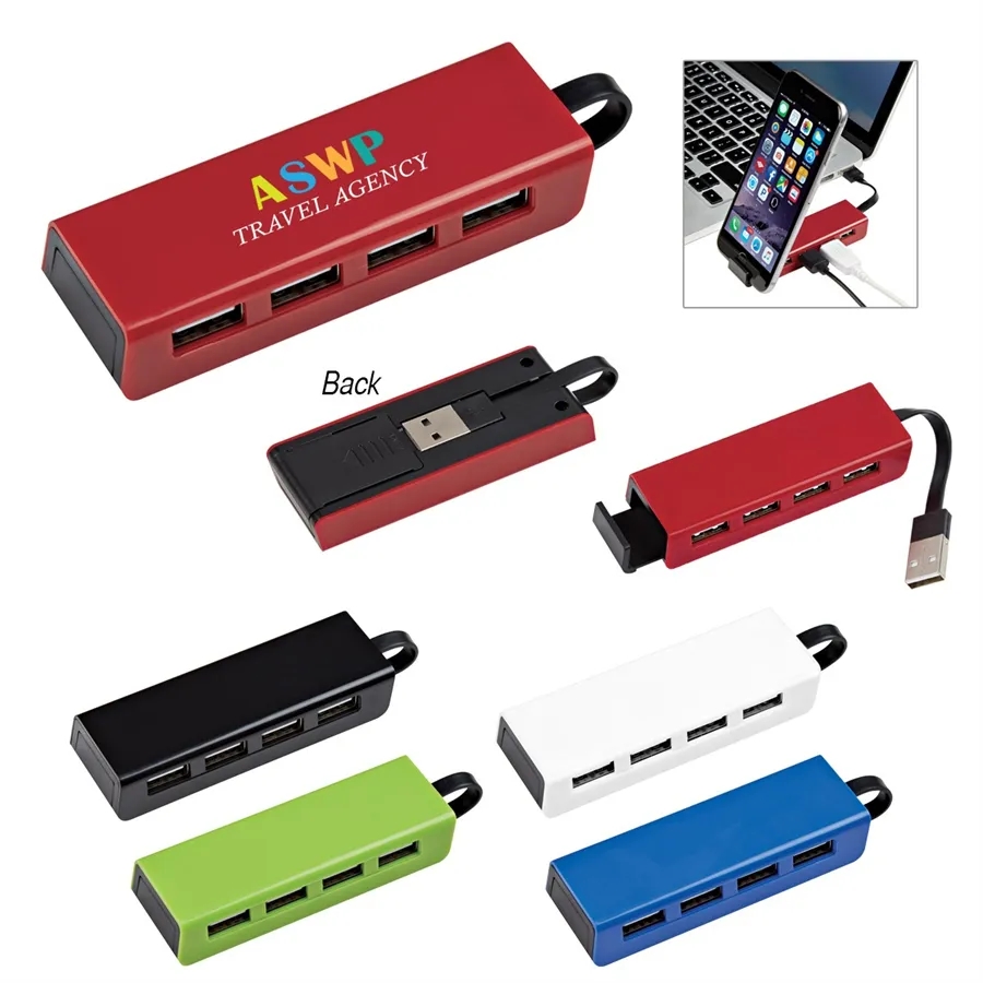 4-Port Traveler USB Hub With Phone Stand 1