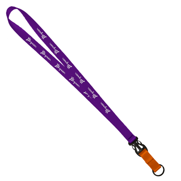 3/4" Multi color (Top and bottom) Nylon Lanyard with Plastic Slide Buckle R 295