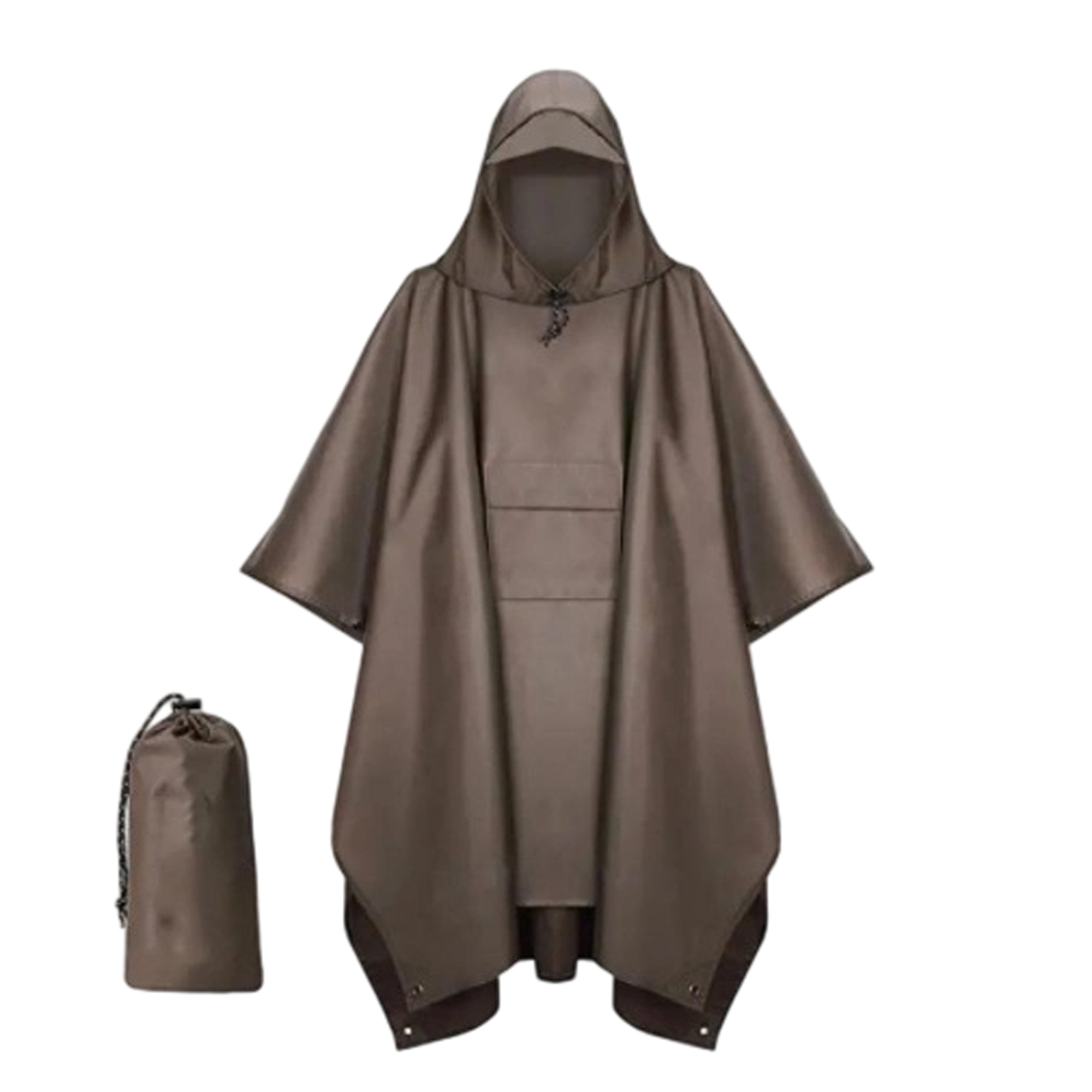 Polyester Hooded Rain Poncho With Waterproof Coating 6