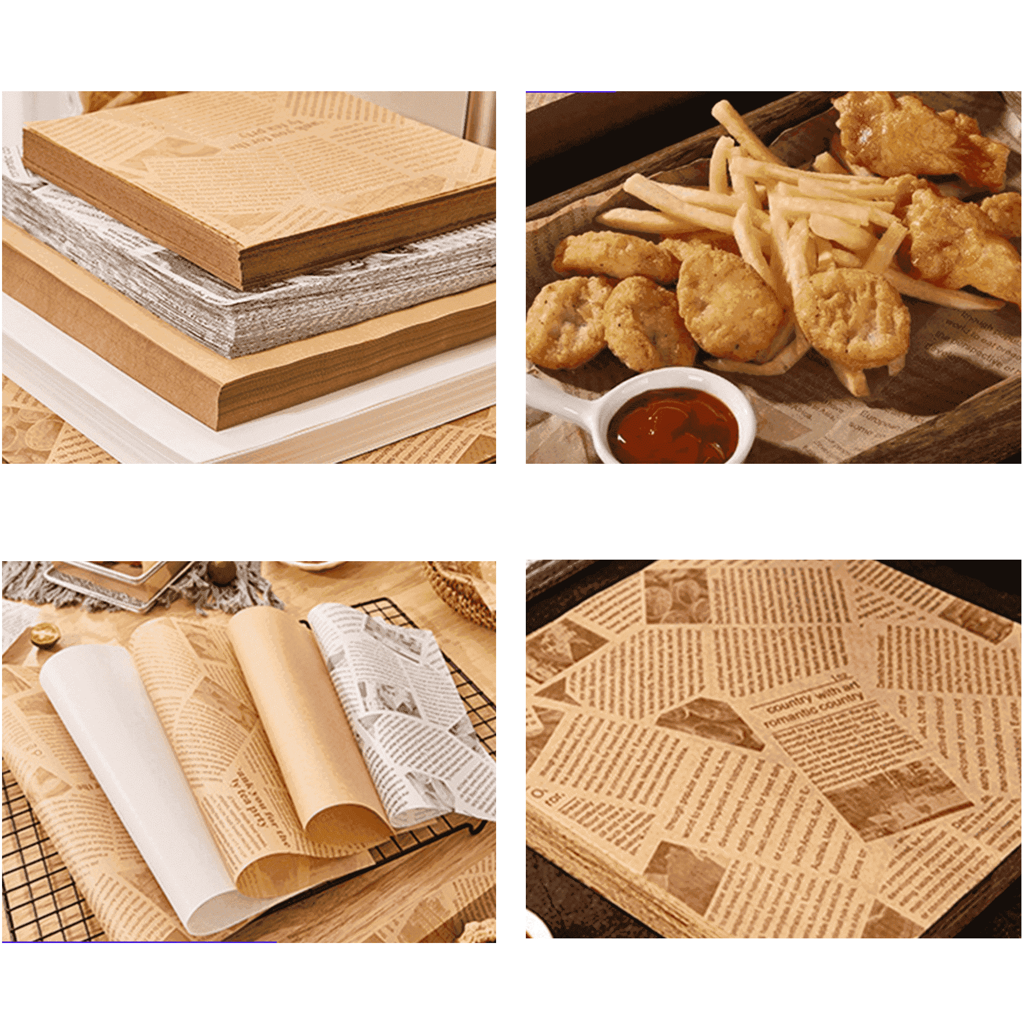 Oil Proof Food Wrap Burger Paper MOQ1000 3