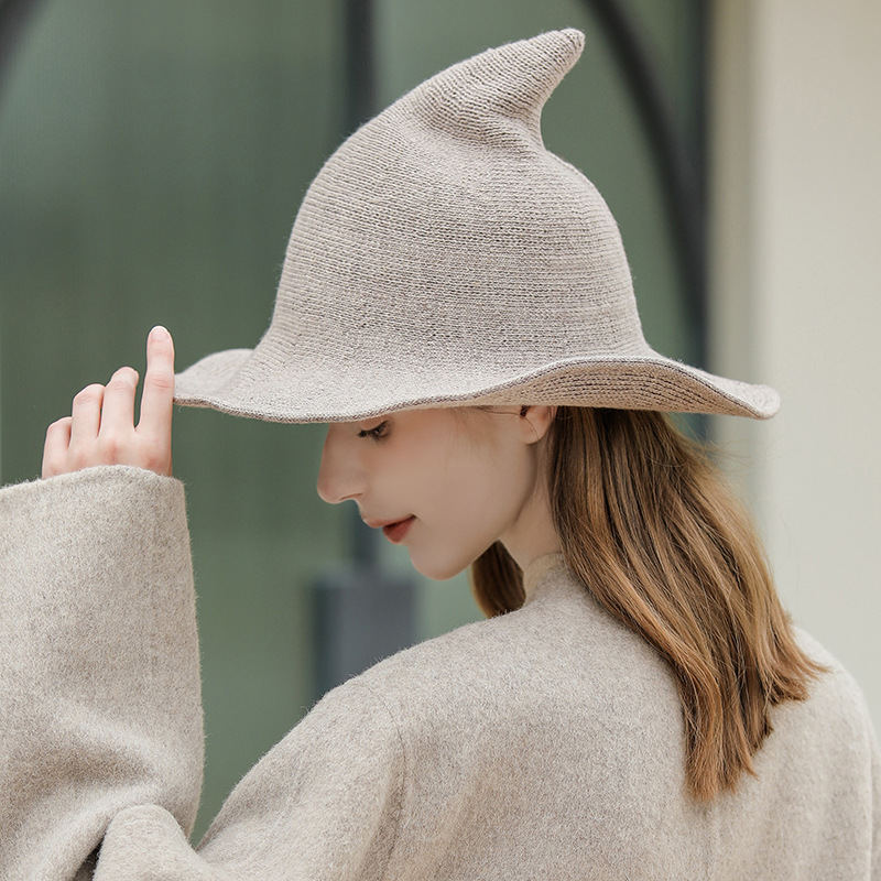 Knitted Wool Hat With Large Brim 16