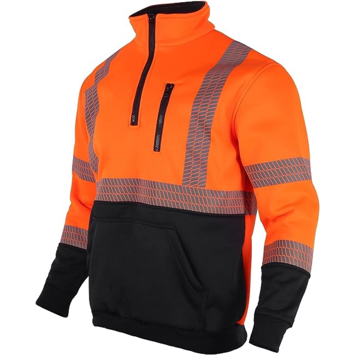 Class 3 Color Block 2" Segmented Tape Safety 1/4 Zipper with Pockets 4