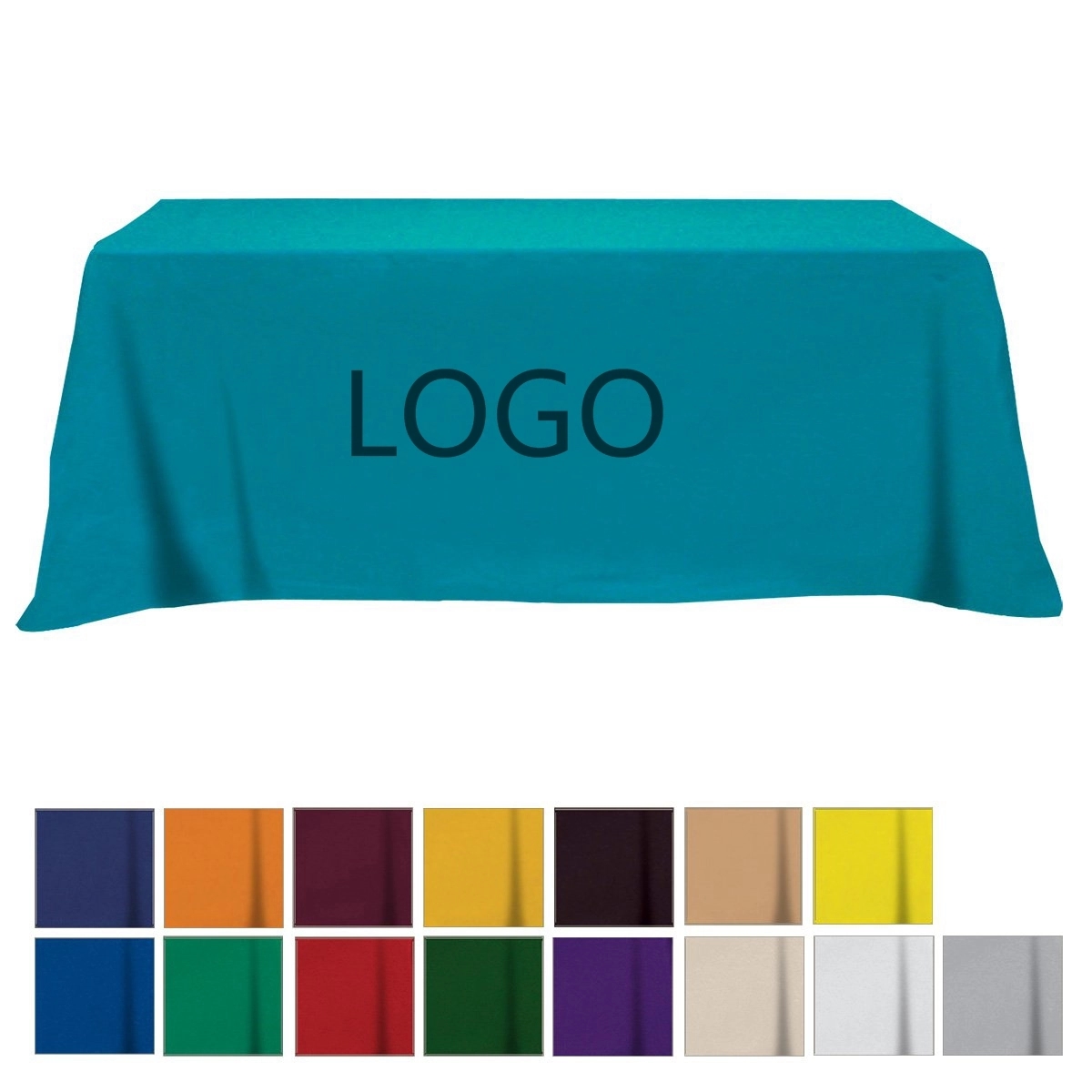 4-Sided Customized Throw Style Table Cover - 6' STANDARD TAB 2