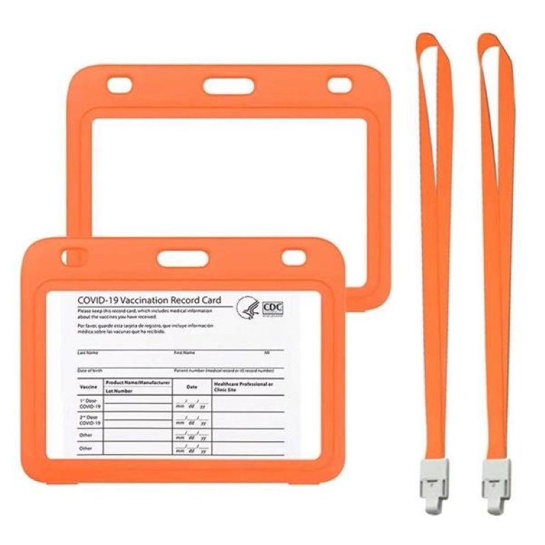 4x3" Vaccination Card Protective Holder Cover w/ Landyard 8