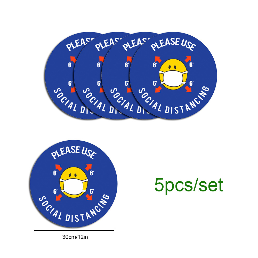 12" PVC Round Social Distancing Floor Sticker & Decals 12