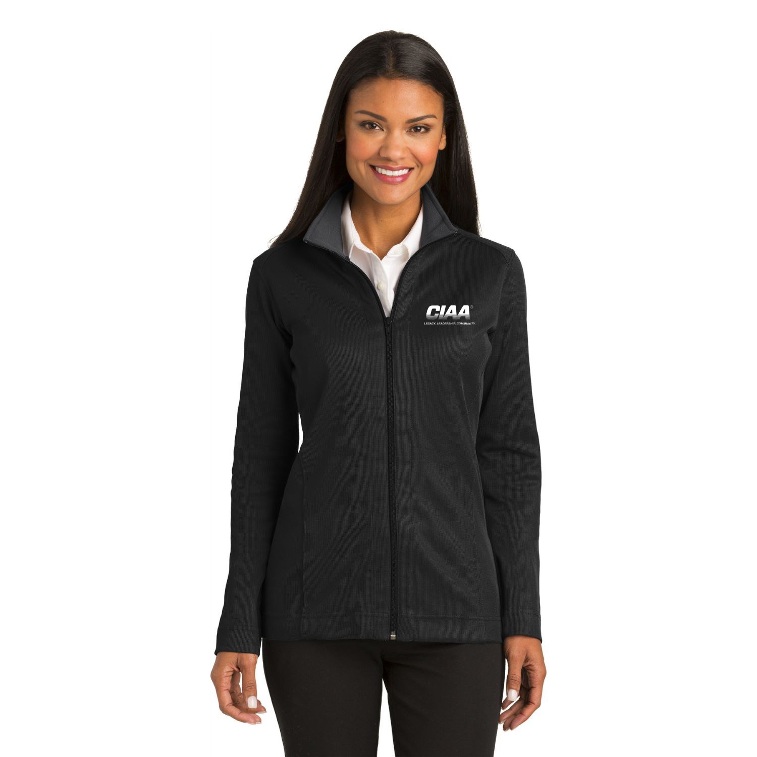 Port Authority® Ladies Vertical Texture Jacket w/ Full Zipper 2