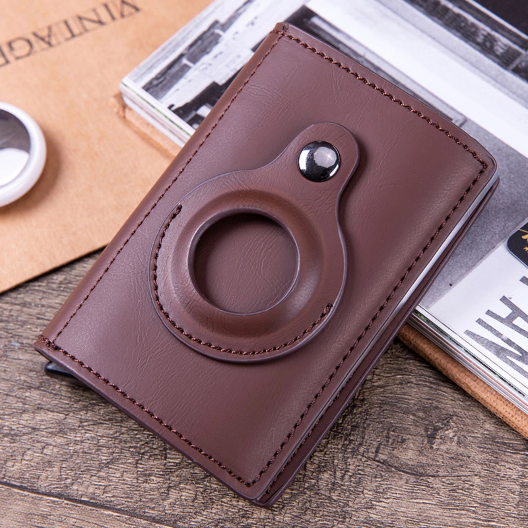 AirTag Slim Wallet With Money Clip RFID Credit Card Holder 3