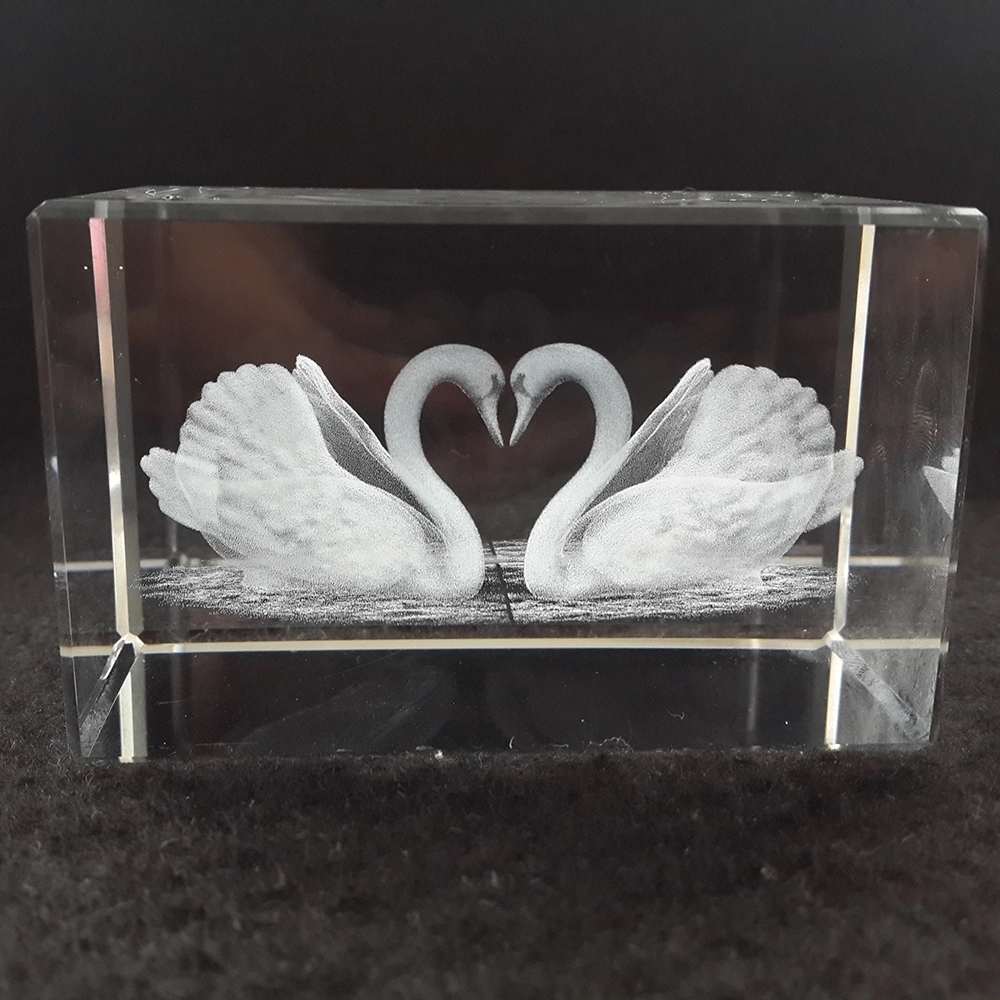 Crystal Swan Cube For Wedding 4