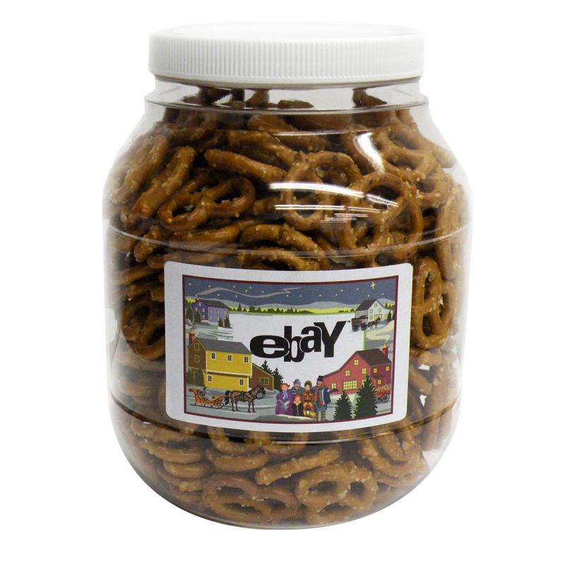 Large Plastic Jar - Salted Mini Pretzels 1