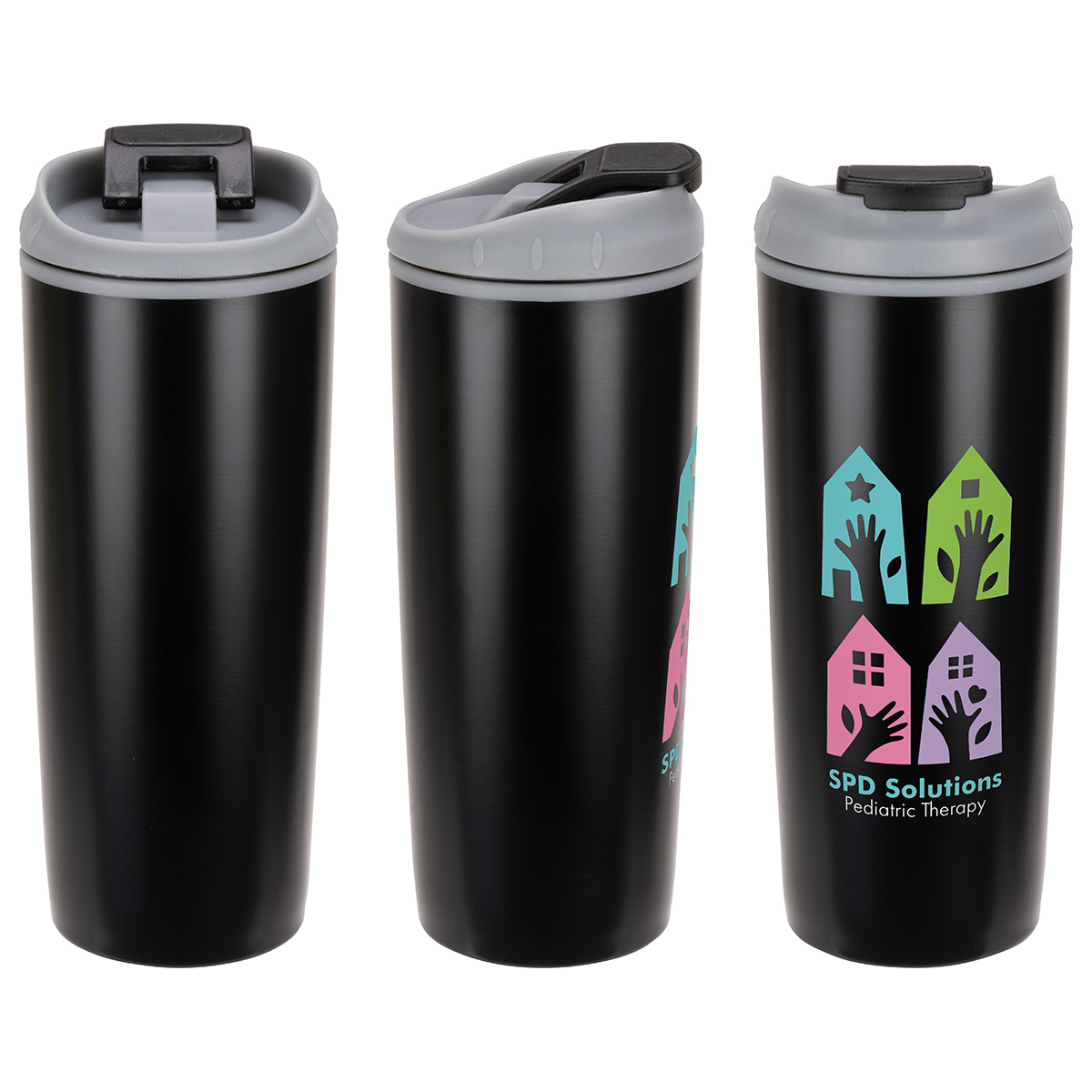 Olympia 17 oz Stainless Steel/Polypropylene Tumbler with Flip Top Lid 6