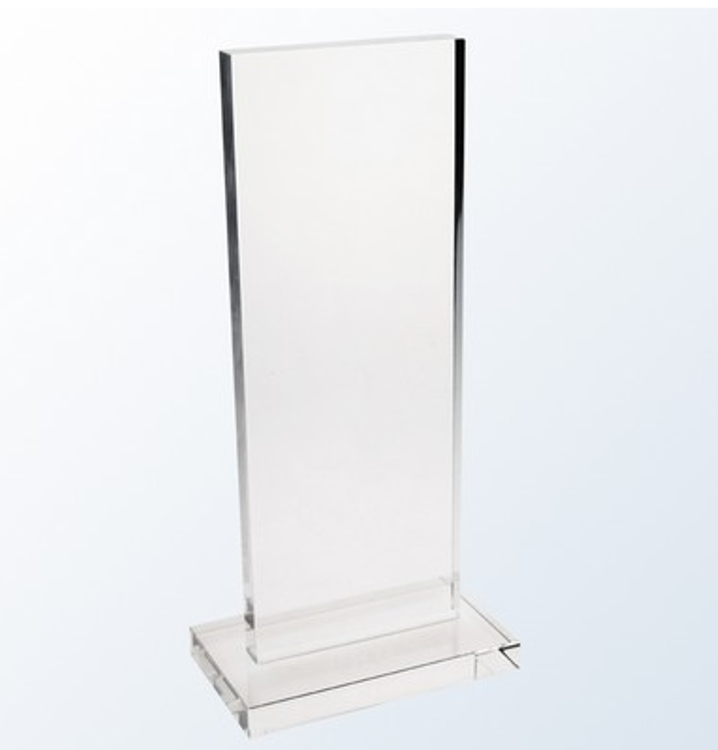 High Rise Plaque Optic Crystal Award - Small