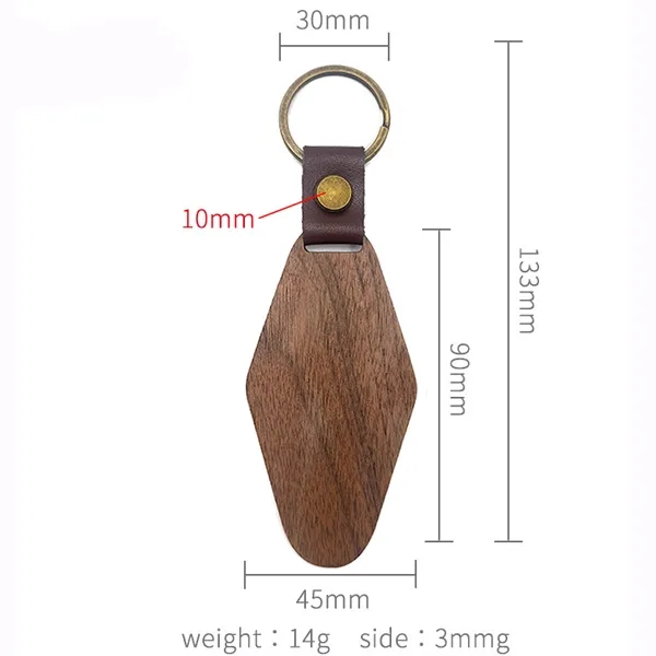 Personalised Vintage Wood Keychain 7