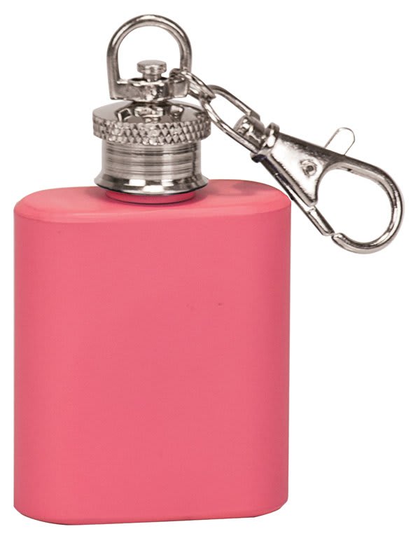 1 oz. Matte Pink Flask Keychain 1