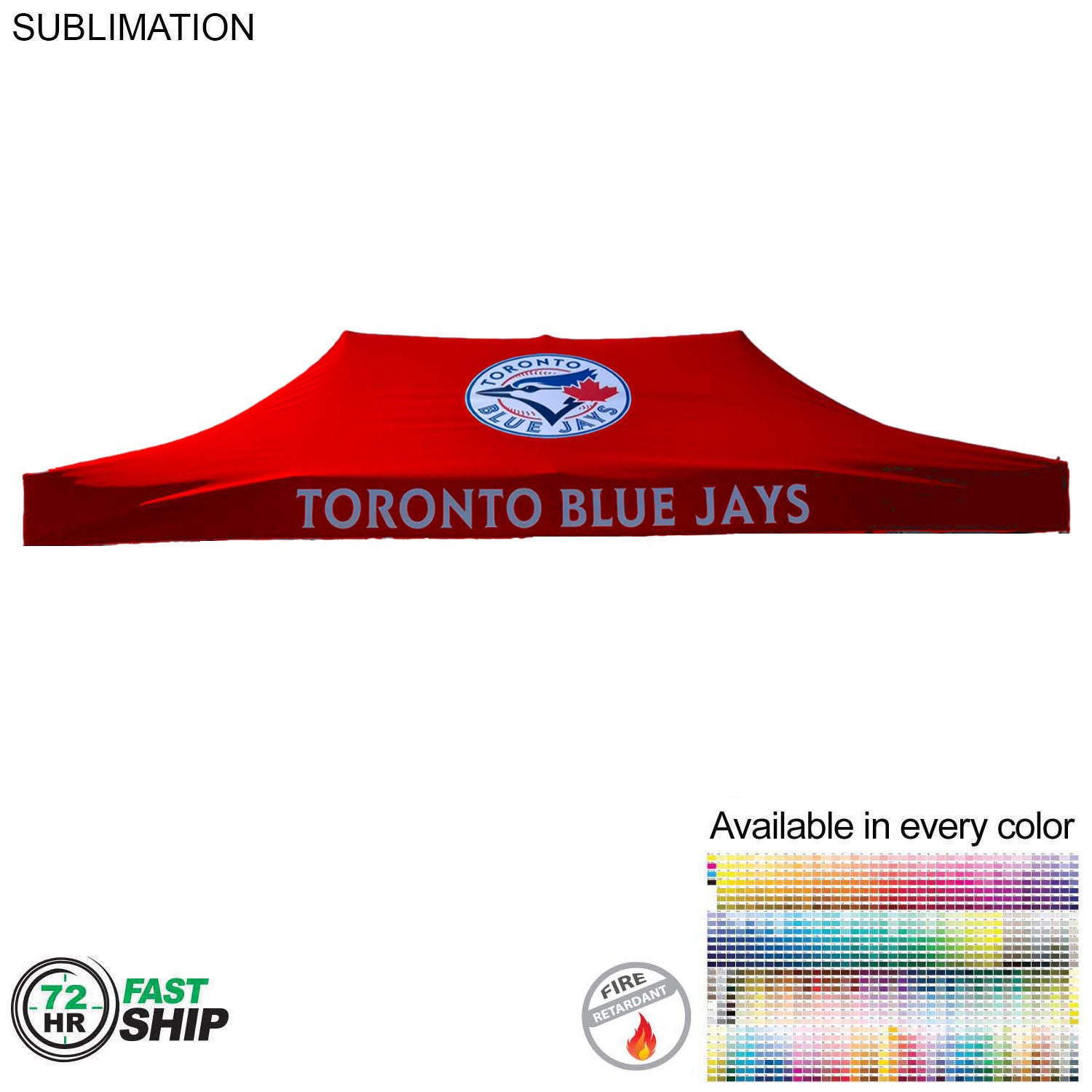 72 Hr Fast Ship - 20' Premium Tent Canopy only, Full Bleed Dye-Sublimation