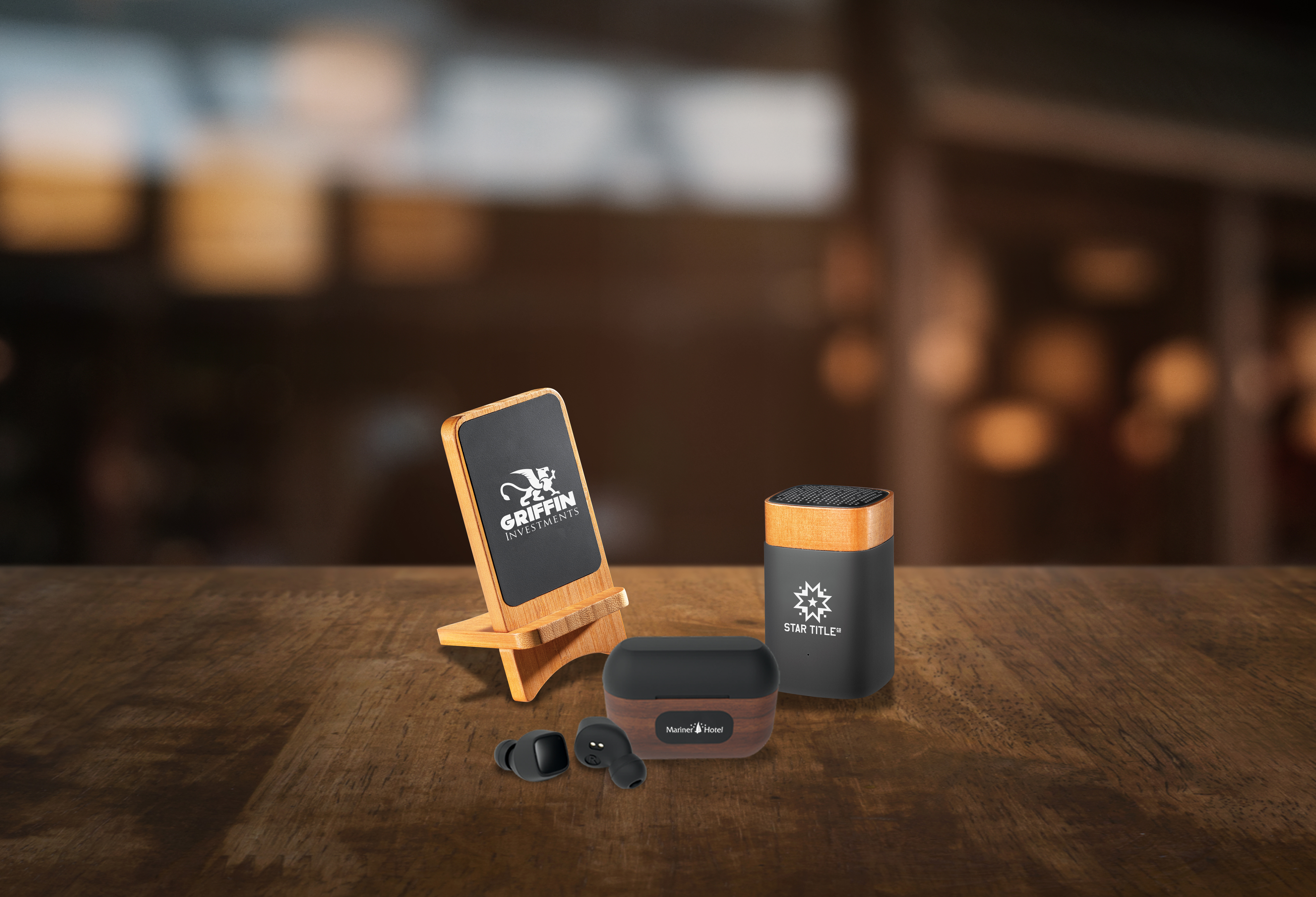 SCX Innovative Design™ Walnut Wood Wireless Earbuds and Charging Case 2