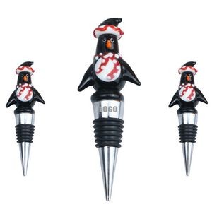 Adorable Penguin Snowman Wine Cork Bottle Stopper 3