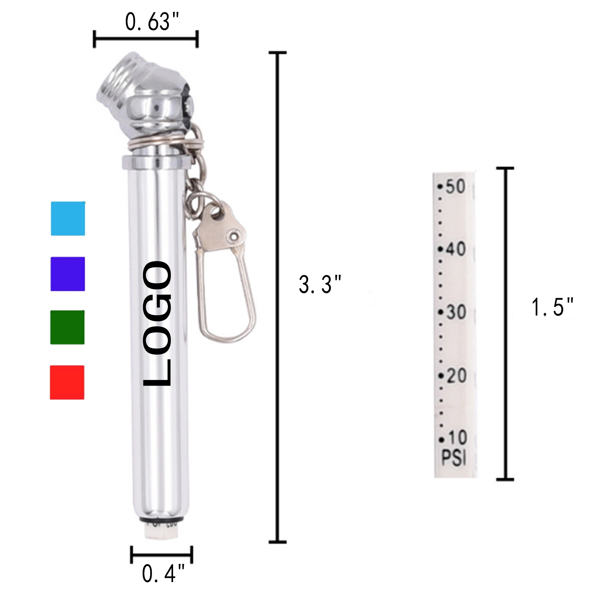 Mini Tire Gauge Keychain 1