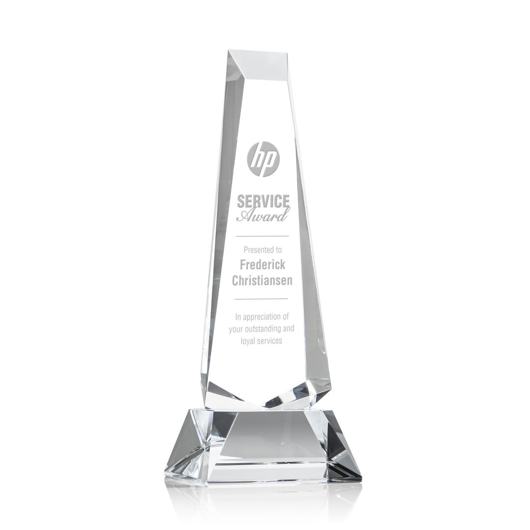 Rustern Obelisk Award on Base - Clear 3