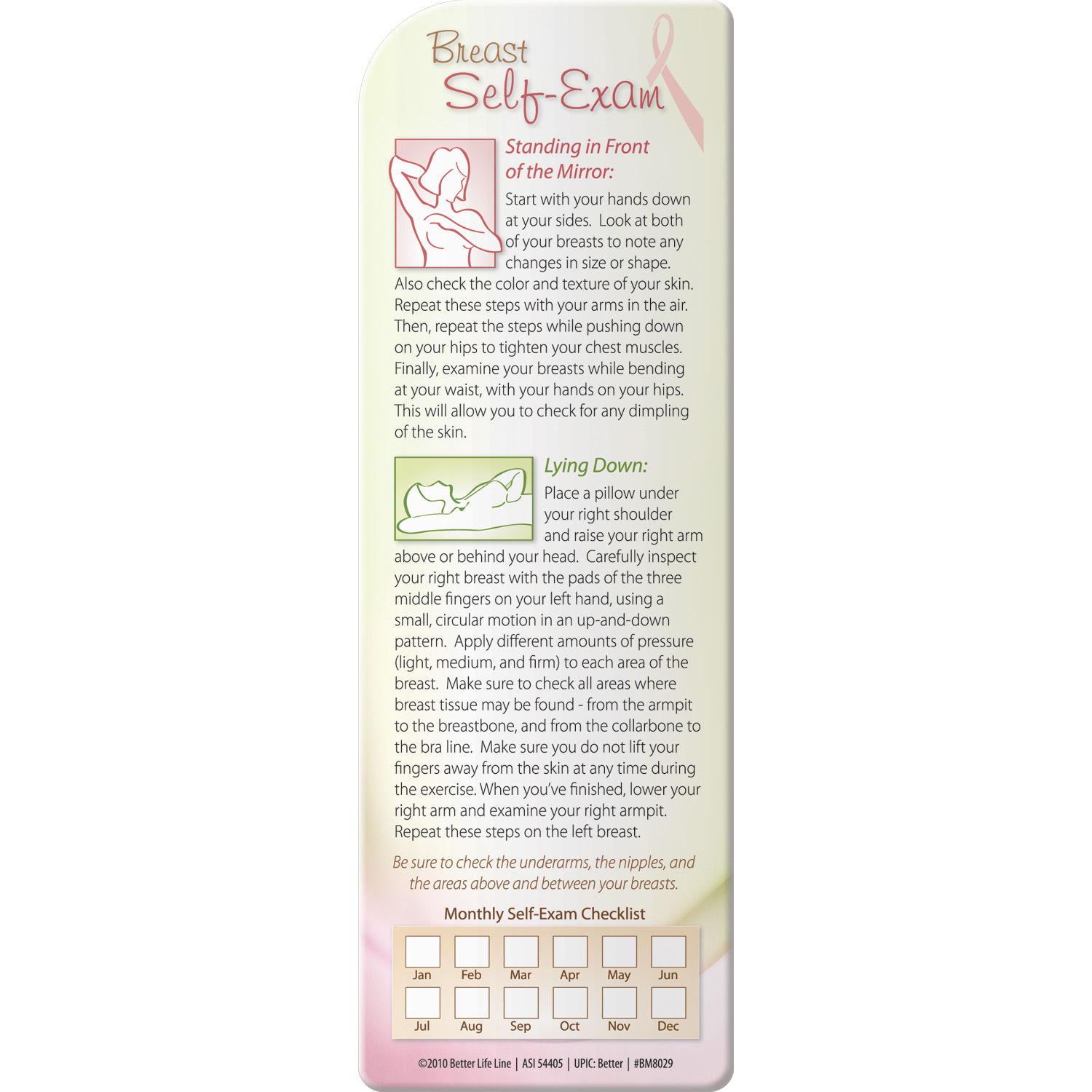 Bookmark - Breast Self-Exam: Early Detection is the Best Protection 2