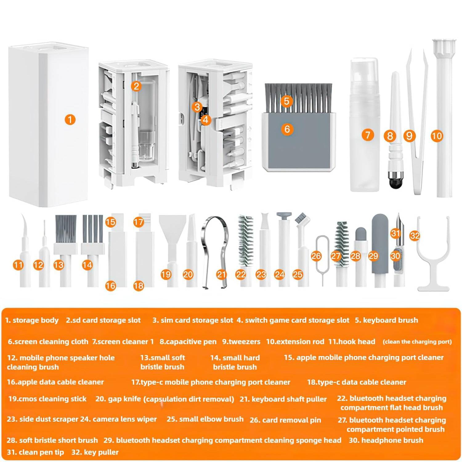 Convenient Multifunctional Electronic Device Cleaning Kit 8