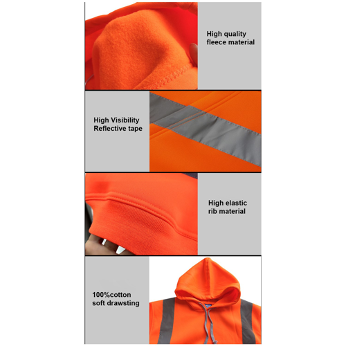 VISIPRO Reflective Safety Hoodie with Bands & Brace - 280G 8