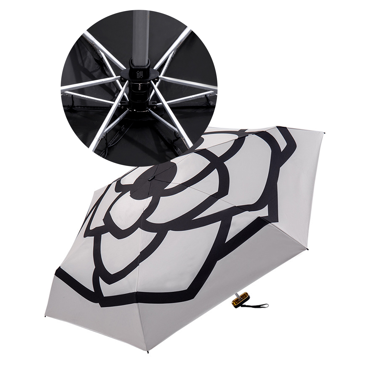 Camellia Floral 21-Inch 8-Rib Umbrella 3