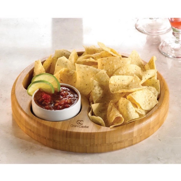 BistroTek Premium Bamboo Snack Bowl Set 2
