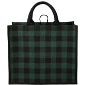 Buffalo Plaid Printed Jute Tote 33