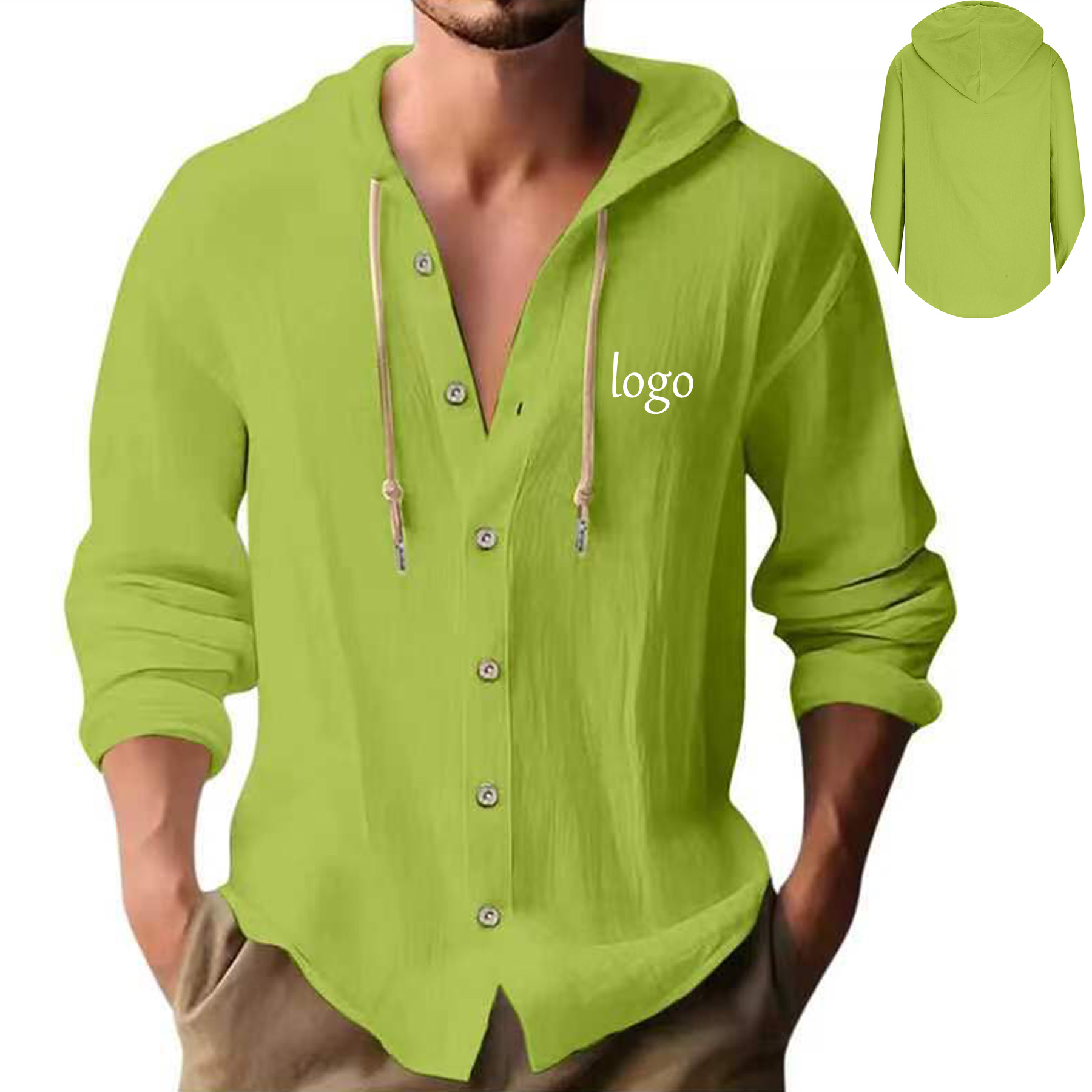 Long Sleeve Hooded Shirt, custom hoodie or sweatshirt with logo imprint 11