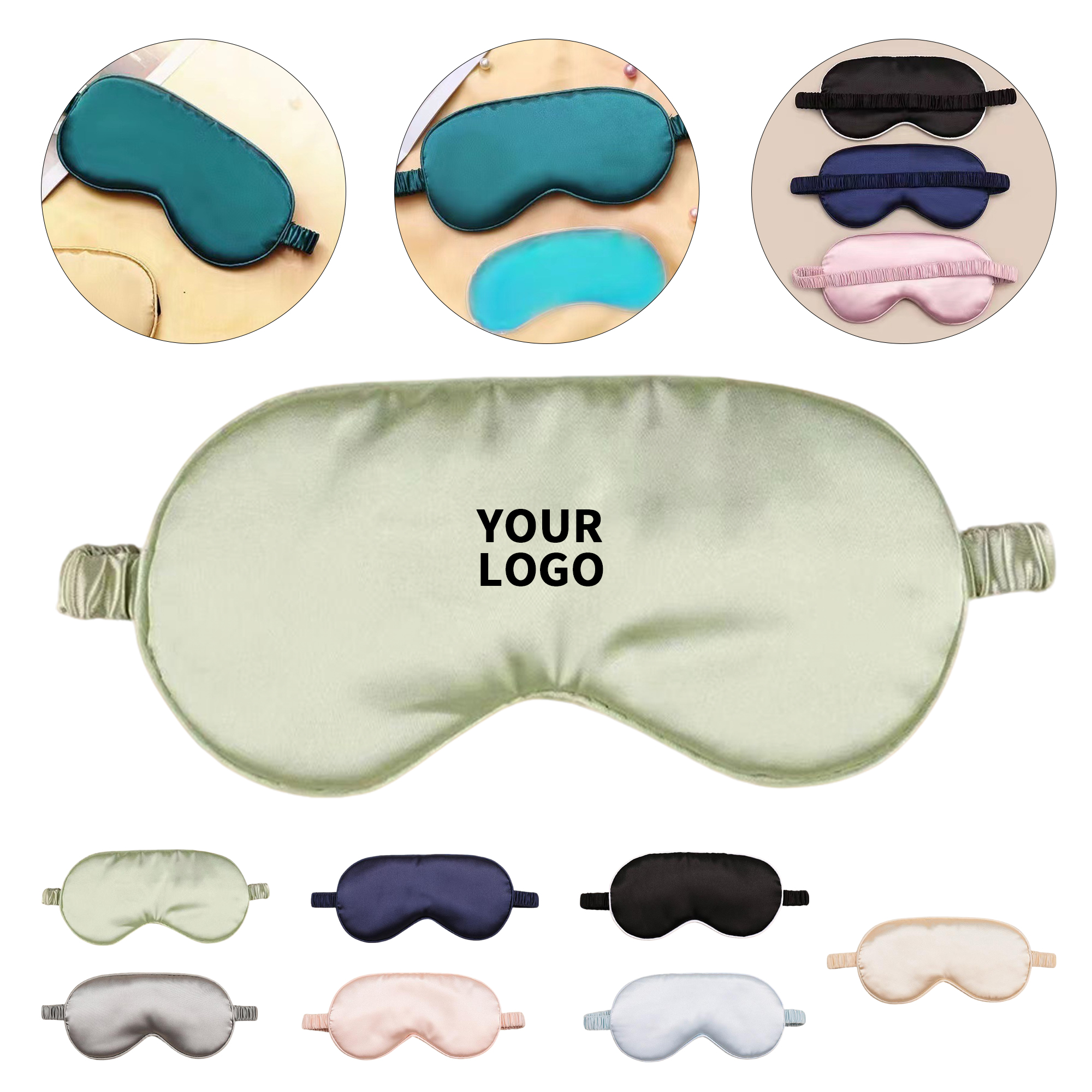 Imitated Silk Eye Mask Elastic Strap Design 4