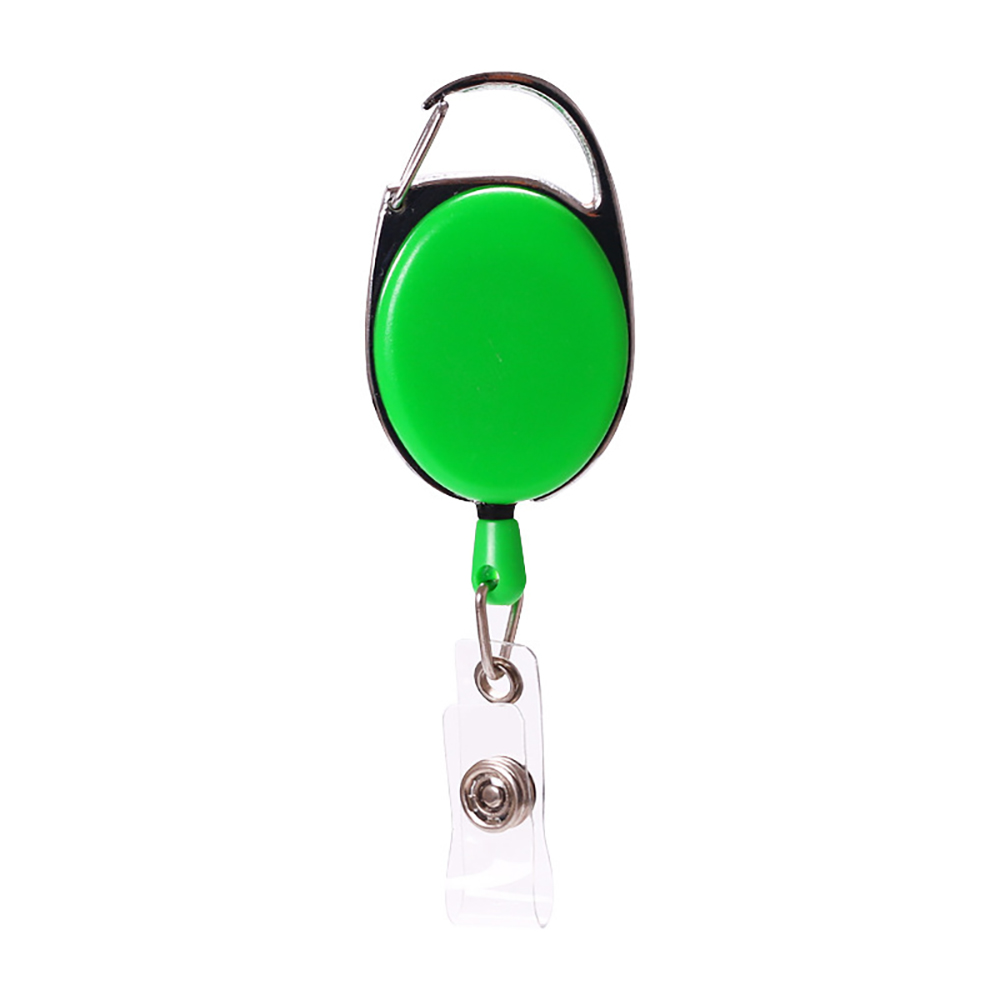 Both Side Flat Transparent Oval Carabiner Badge Reel 4