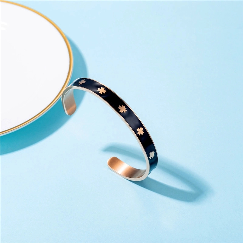 Custom Enamel Style 304 Stainless Steel Cuff Bangles 4