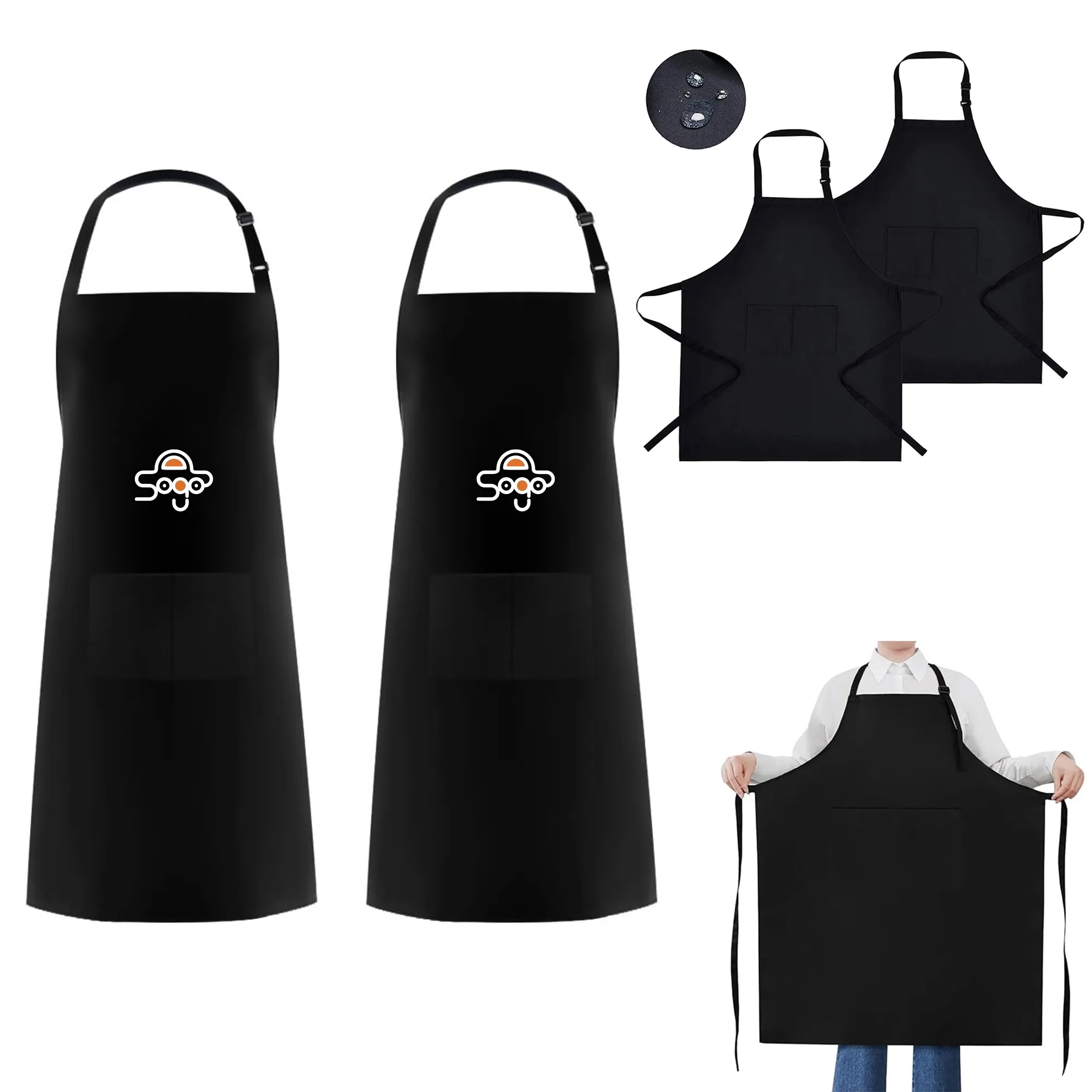 Full Color Waterproof Large Bib Apron 2
