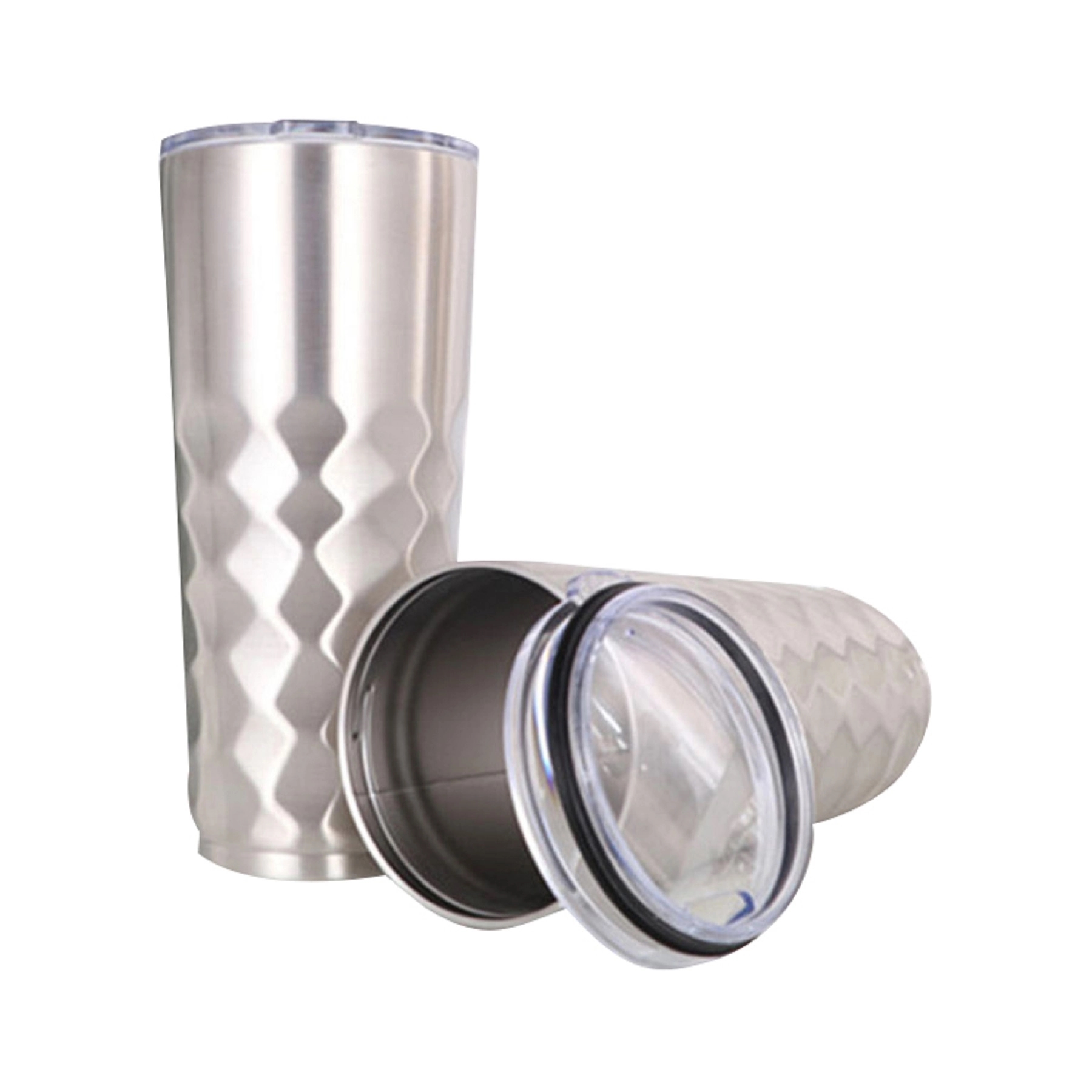 30OZ Silver Rhombus Insulated Vacuum Travel Mug 3