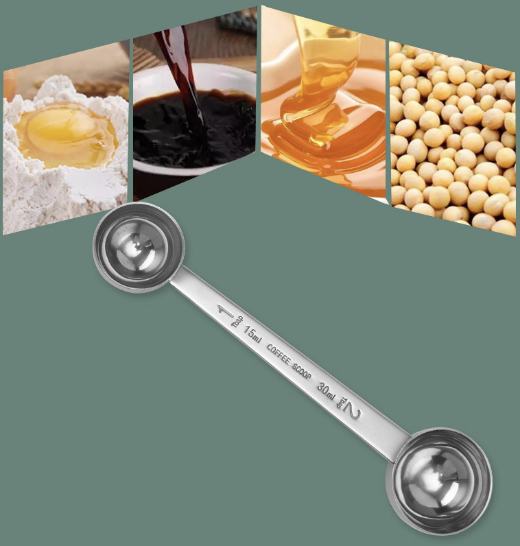 Stainless Steel Double Coffee Measuring Scoop 2