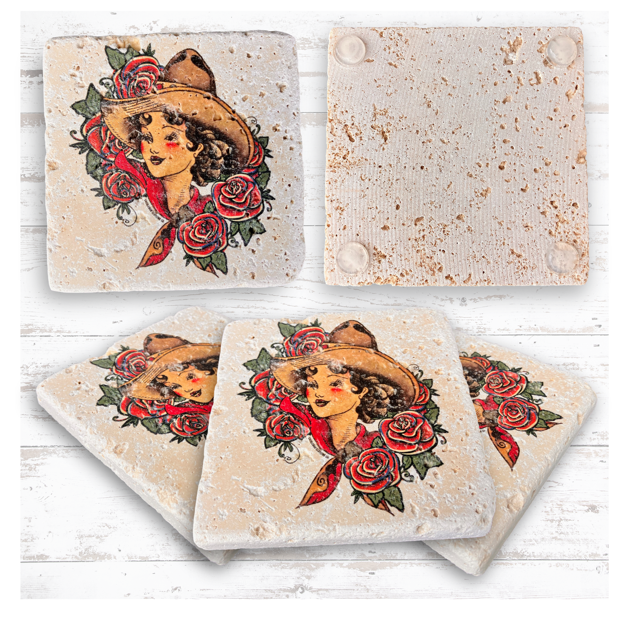 Tumbled Travertine Coaster 28