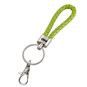 Chic Plastic Buckle Weaved PU Leather Keychain 21