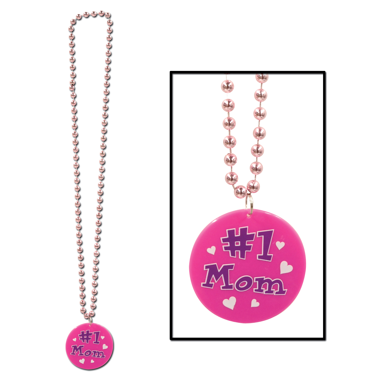 Beads w/ Printed #1 Mom Medallion