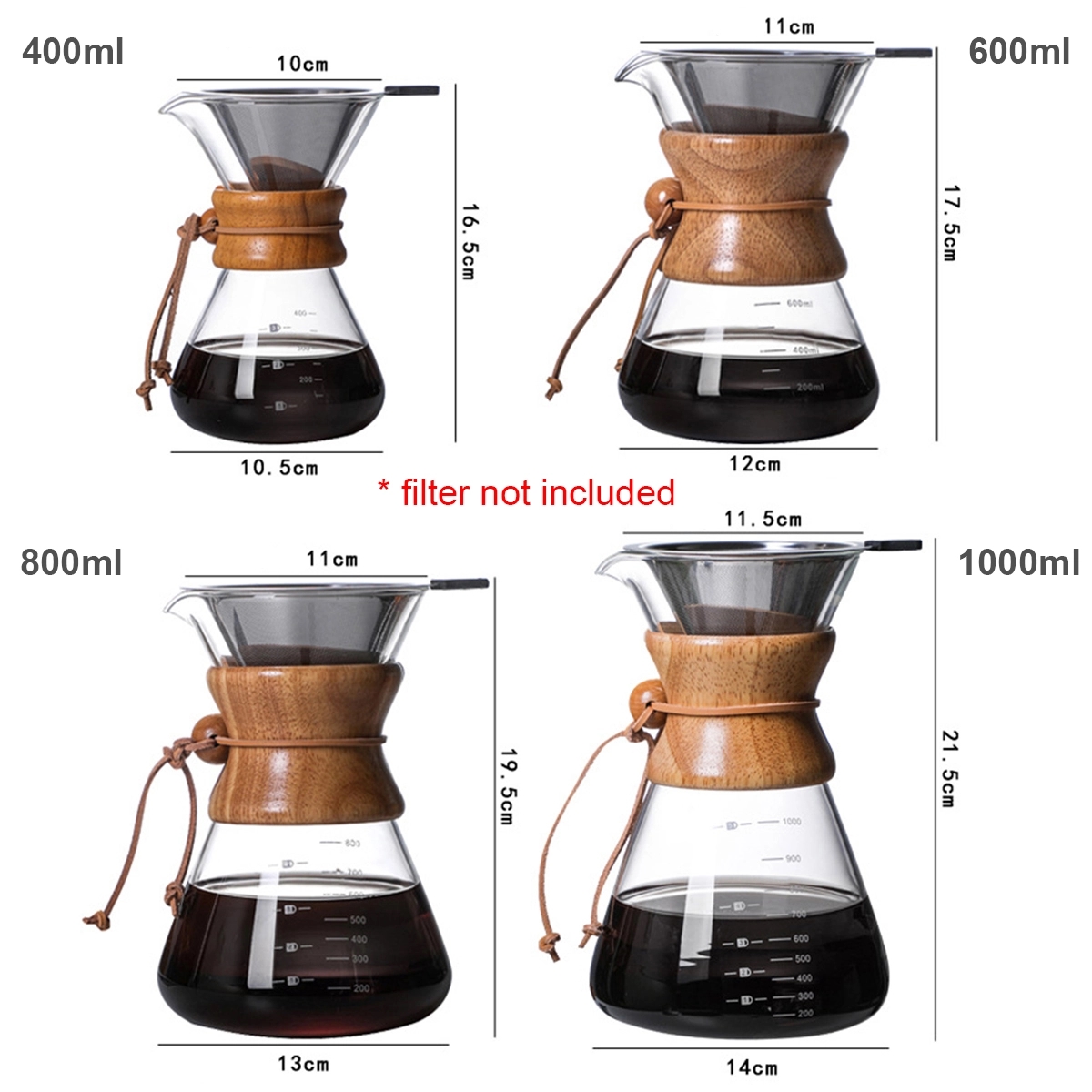 Pour Over Glass Coffee Maker 6