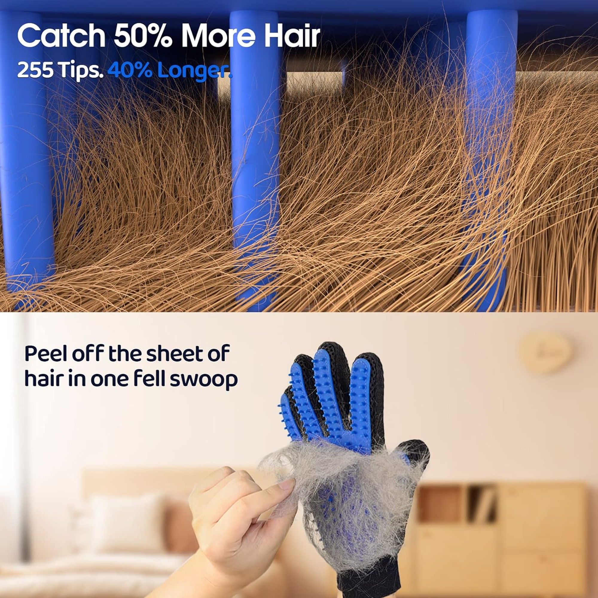 Pet Grooming Gloves Cat Brushes For Gentle Shedding 4