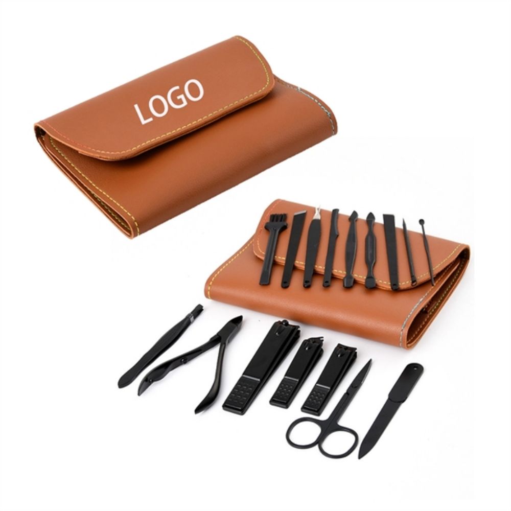 16 Piece Luxury PU Leather Manicure & Pedicure Nail Set 2