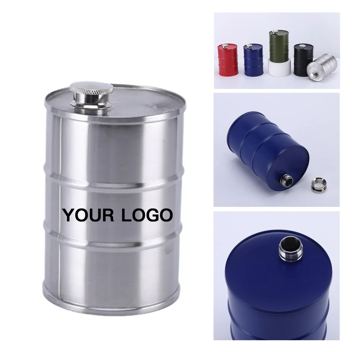 Stainless Steel Oil Drum Flask 24oz for Outdoor Use 2